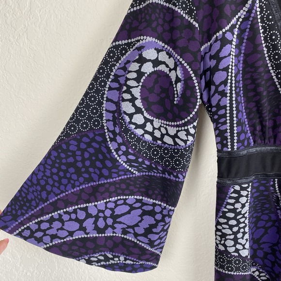 Notations L Babydoll Blouse Tunic Purple Retro Whimsigoth Vtg Y2K Long Sleeve - Picture 2 of 5